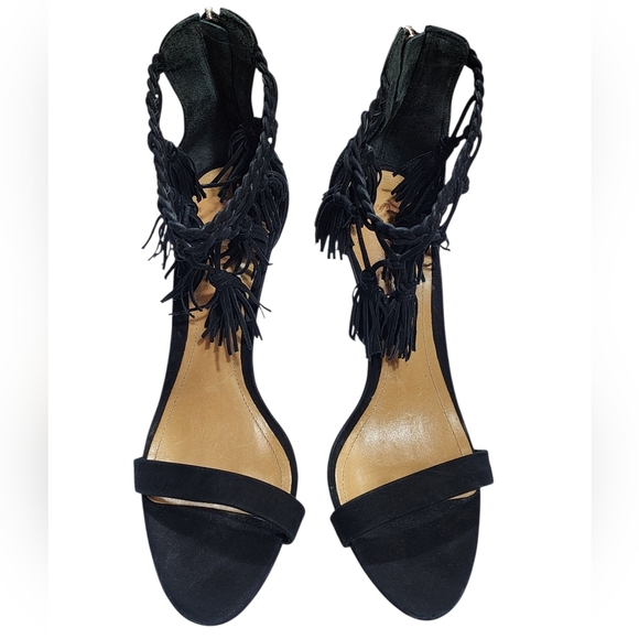 SCHUTZ Fringe Suede Tassel Heels Womens Size 10B - Picture 7 of 10